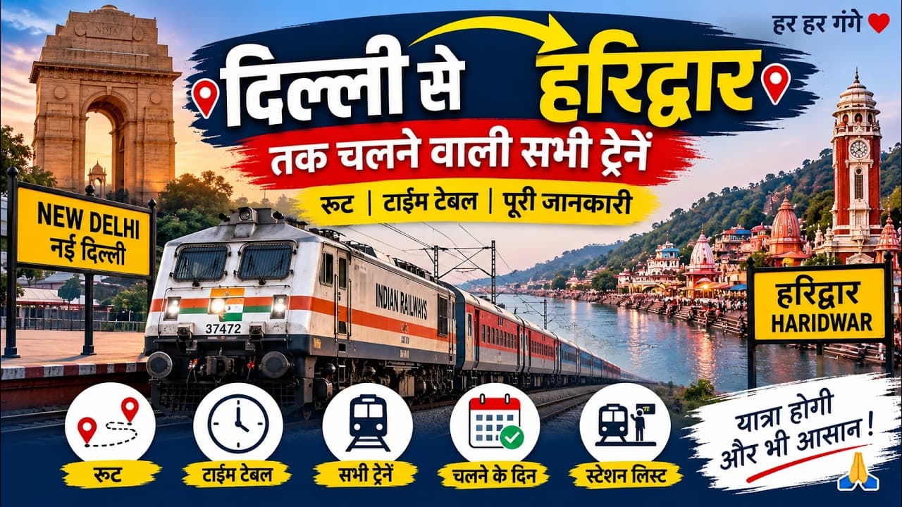 दिल्ली से हरिद्वार ट्रेनें | Delhi to Haridwar Train – टाइम टेबल, किराया, रूट और यात्रा गाइड